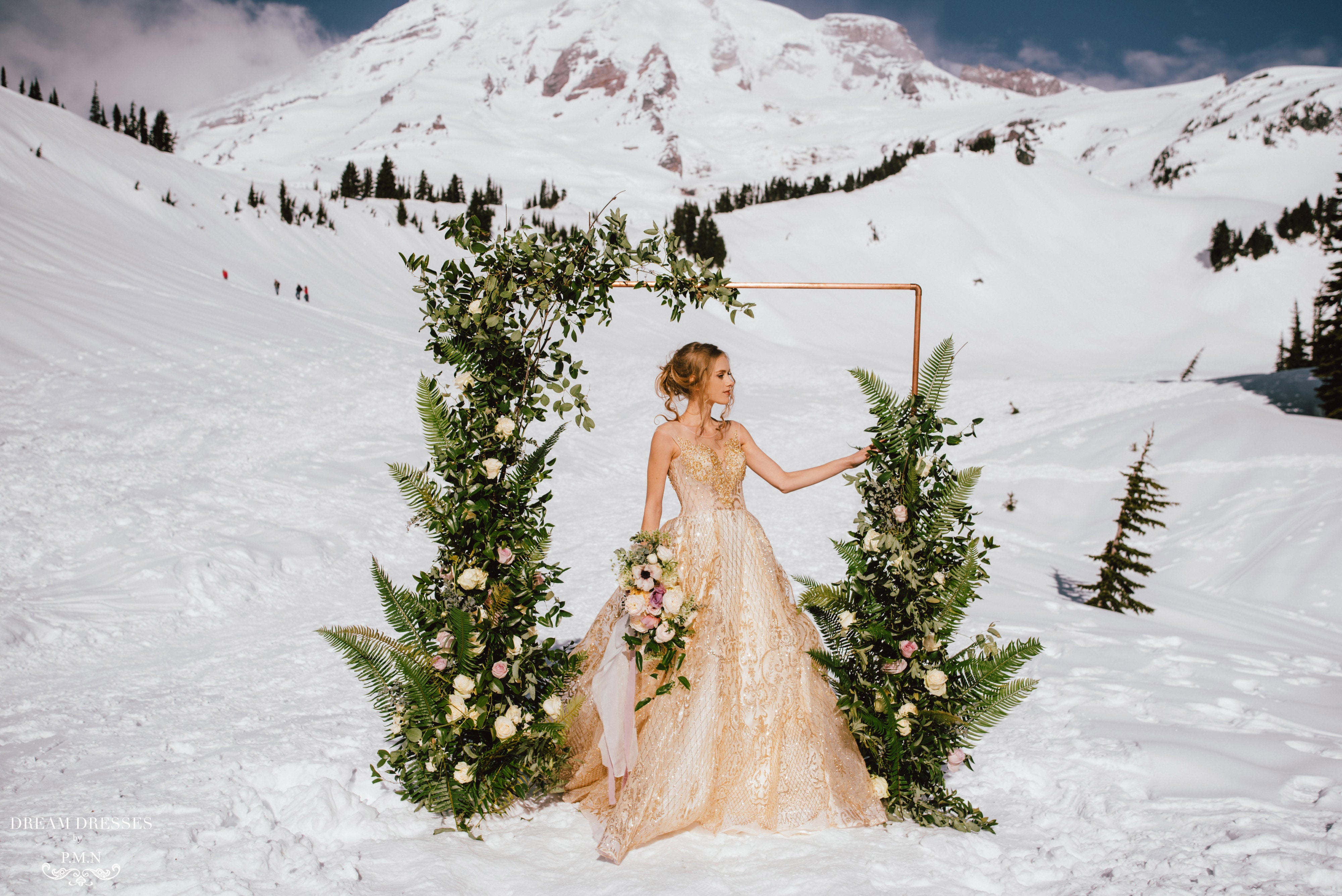 DreamDress By PMN Theia Gold Ball Wedding Dress Gown Illusion Neckline Embellishment Sheer Bodice Sleeveless Chapel Train Glitter | Size: Custom DreamDress By PMN Theia Gold Ball Wedding Dress Gown Illusion Neckline Embellishment Sheer Bodice Sleeveless Chapel Train Glitter | Size: Custom