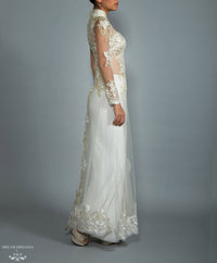 White Bridal Ao Dai | Custom Made Vietnamese Bridal Dress (#NADINE) - Dream Dresses by P.M.N.