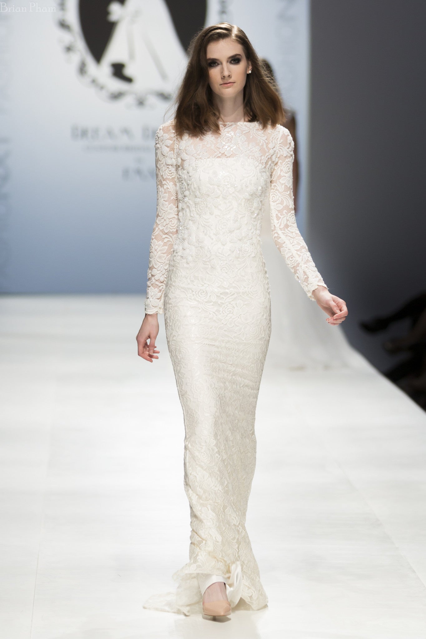 Long Sleeve All Over Lace Wedding Dress (#SS16108) - Dream Dresses by P.M.N
 - 9
