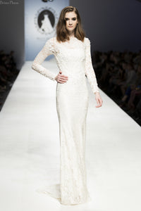 Long Sleeve All Over Lace Wedding Dress (#SS16108) - Dream Dresses by P.M.N
 - 10