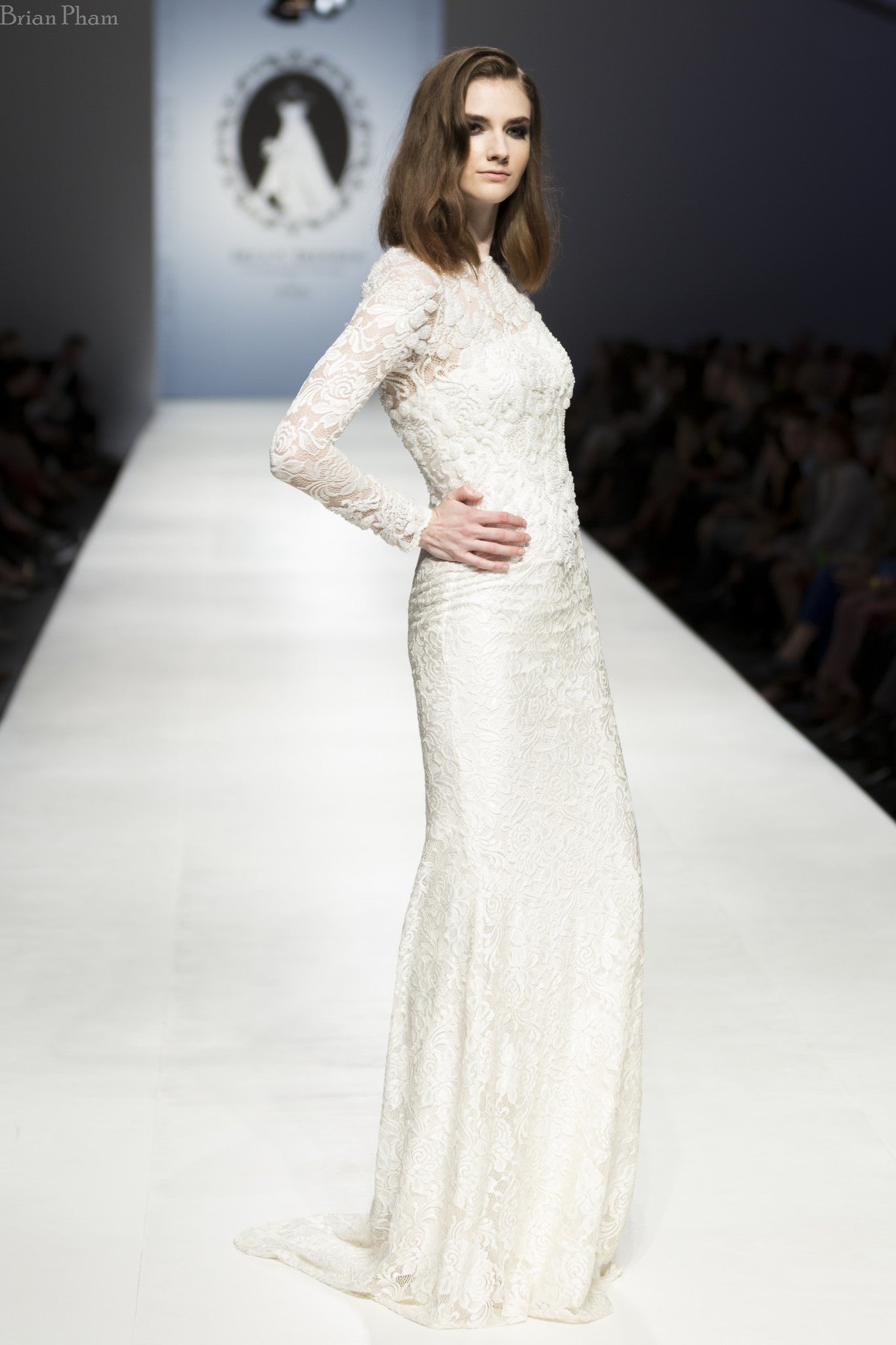 Long Sleeve All Over Lace Wedding Dress (#SS16108) - Dream Dresses by P.M.N
 - 11