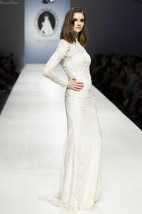 Long Sleeve All Over Lace Wedding Dress (#SS16108) - Dream Dresses by P.M.N
 - 11