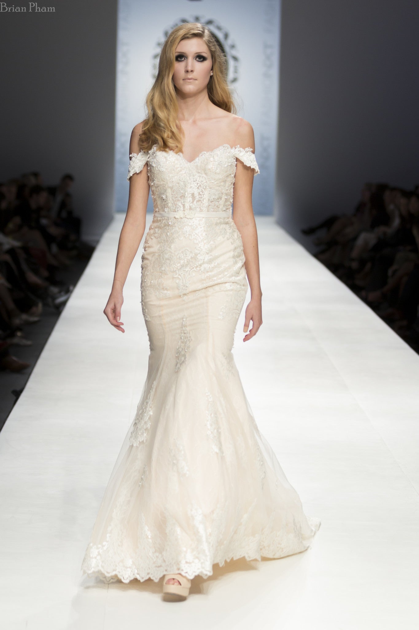 Couture Lace Mermaid Wedding Dress With Removable Off Shoulder (#SS16102) - Dream Dresses by P.M.N
 - 3