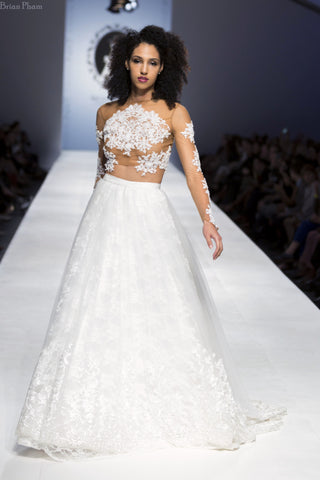 SAMPLE SALE/ Detachable Ball Gown Skirt With Chapel Train (Style #PB162) - Dream Dresses by P.M.N
 - 1