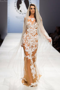 Cathedral Beaded Bridal Veil (#SS16106) - Dream Dresses by P.M.N
 - 8