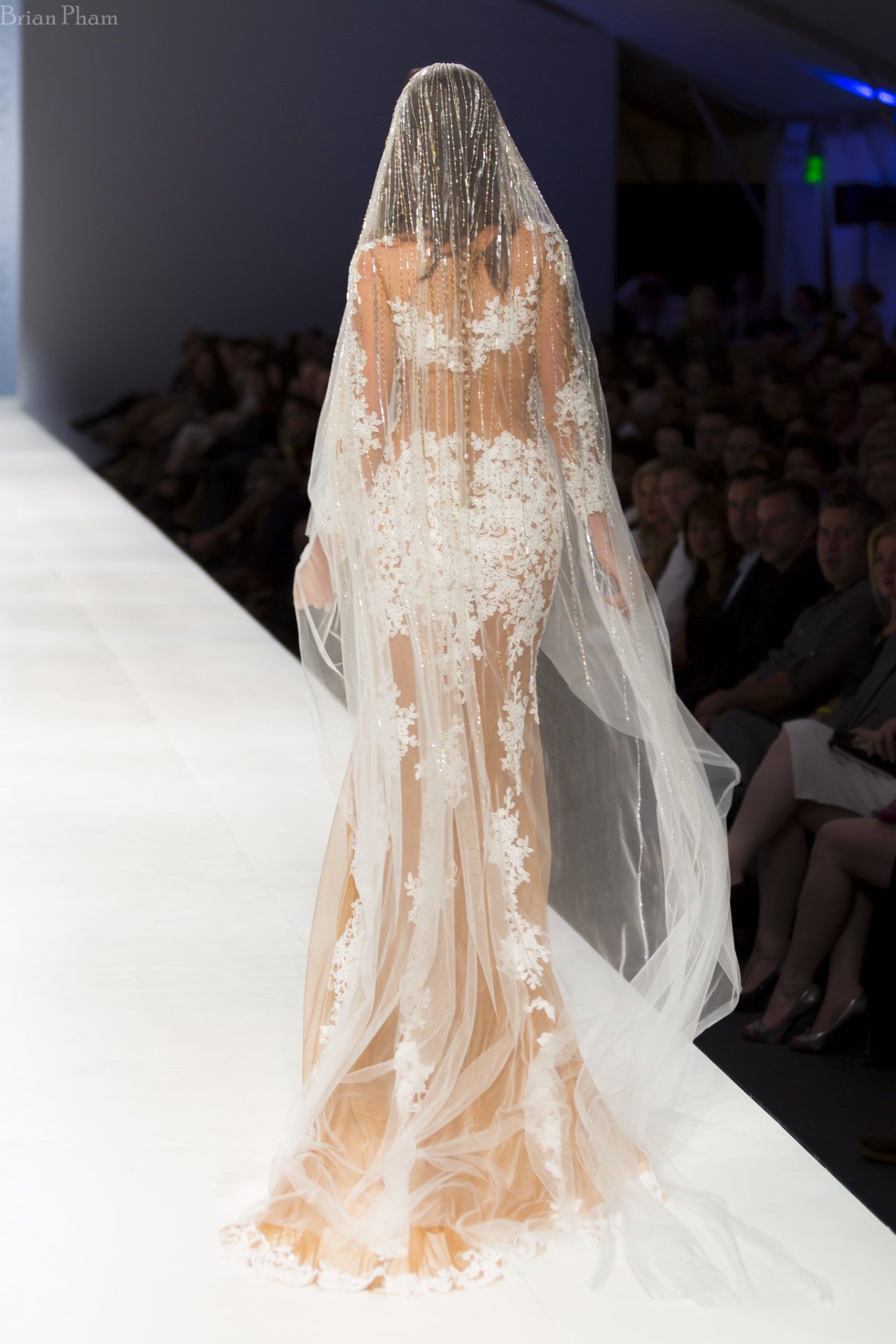 DreamDress By PMN Lucy Sheath Nude Wedding Dress Gown Illusion Front Back White Lace Appliqu Floral Embellishment Chapel Train | Size: Custom DreamDress By PMN Lucy Sheath Nude Wedding Dress Gown Illusion Front Back White Lace Appliqu Floral Embellishment Chapel Train | Size: Custom