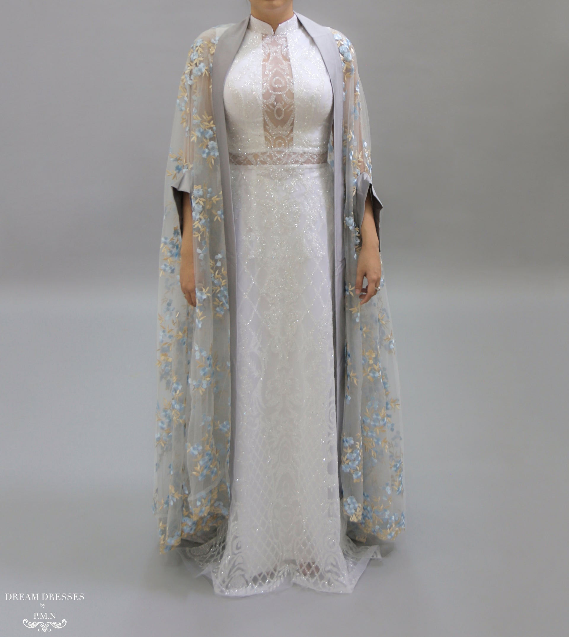 Floor Length Bridal Cape (#NAHLA) - Dream Dresses by P.M.N.