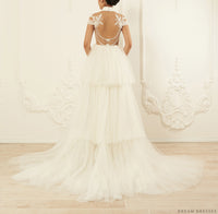 Detachable Tiered Bridal Overskirt (# Nellie) - Dream Dresses by P.M.N.