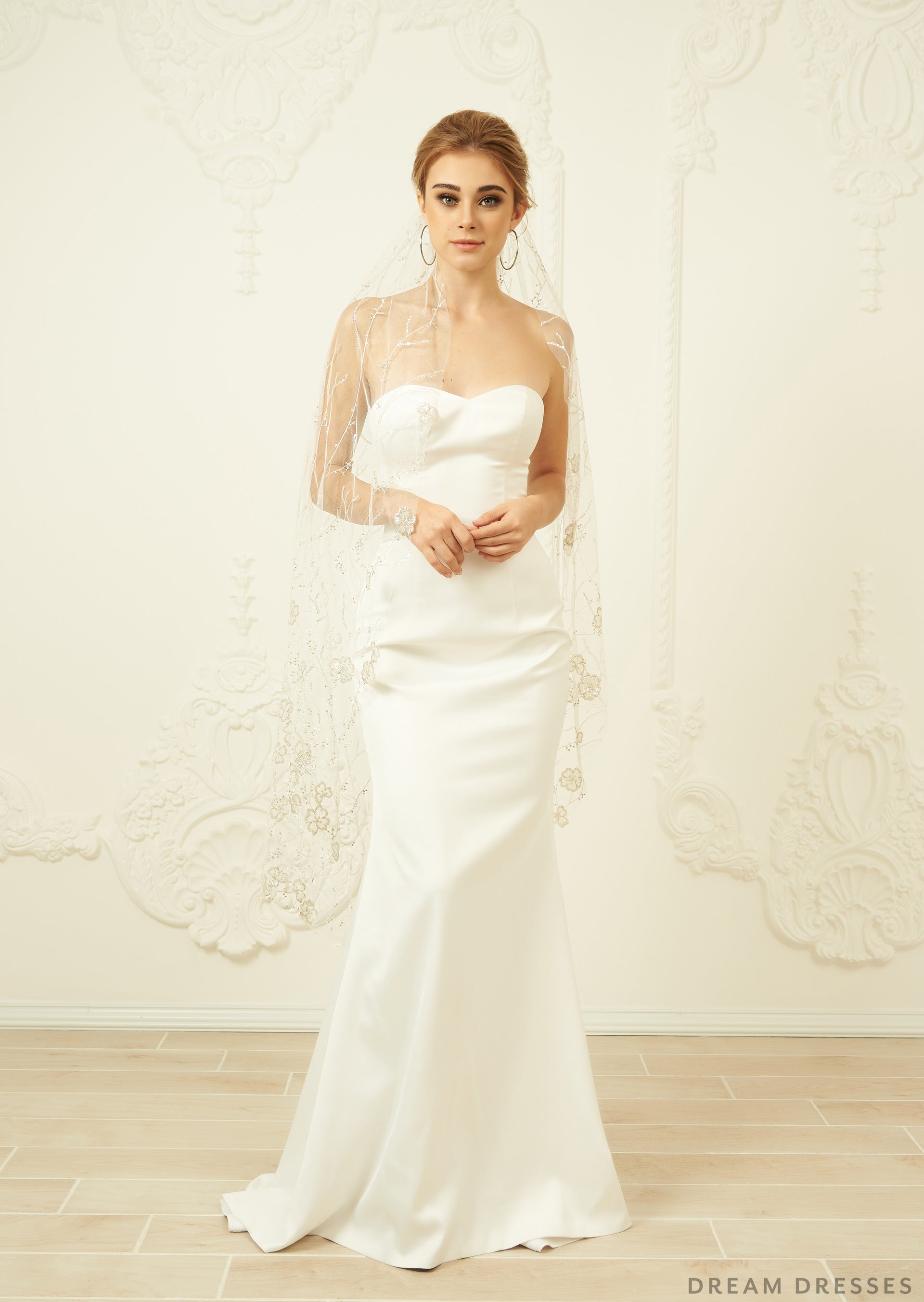 Sequin Lace Bridal Veil (#Novah) - Dream Dresses by P.M.N.