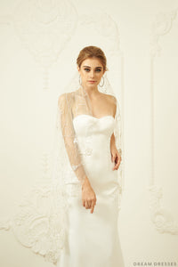 Sequin Lace Bridal Veil (#Novah) - Dream Dresses by P.M.N.
