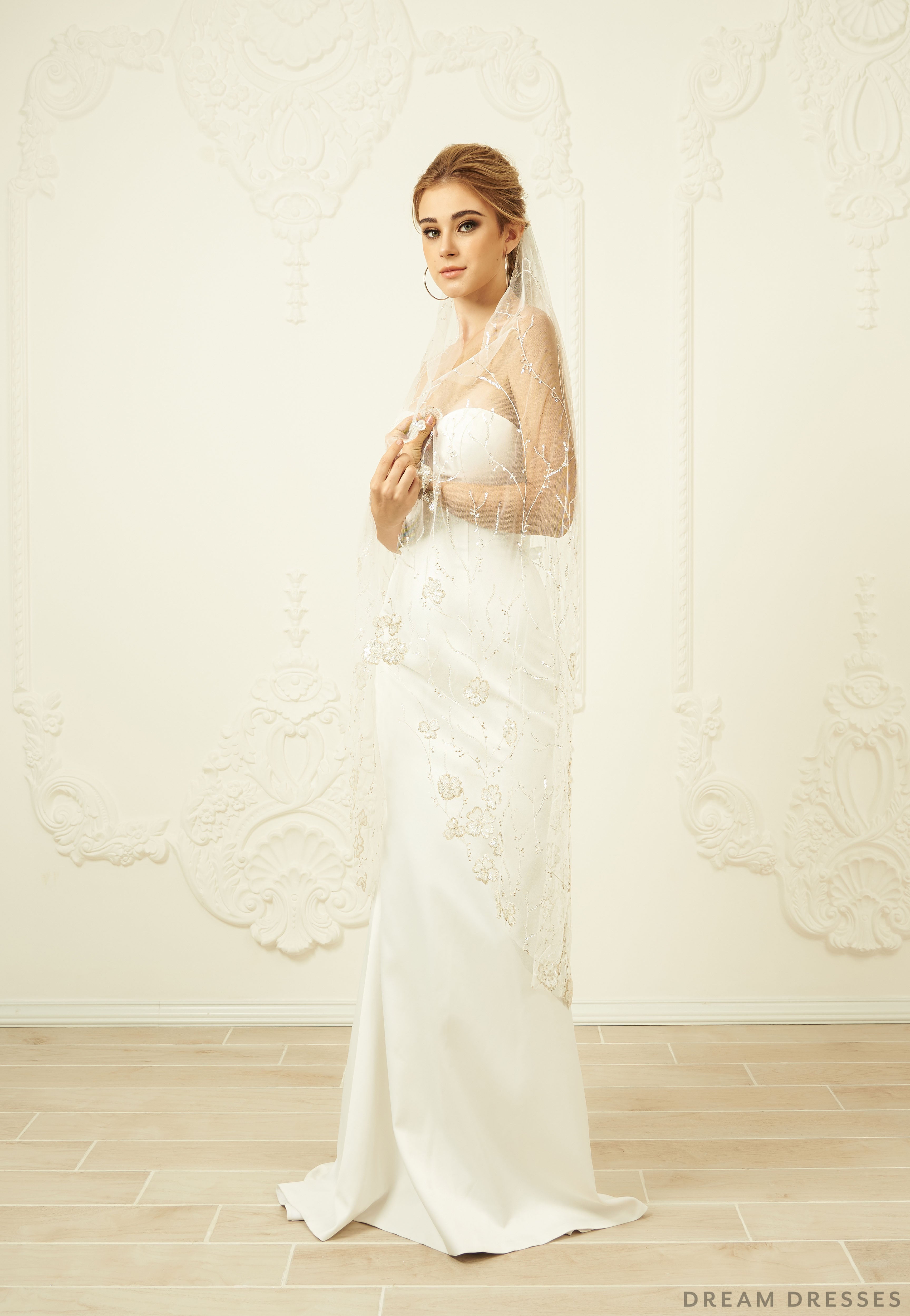 Sequin Lace Bridal Veil (#Novah)