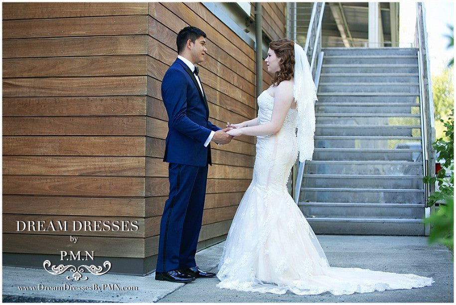 Blush Pink Ivory Mermaid Wedding Dress (#Mckenzie) - Dream Dresses by P.M.N
 - 6
