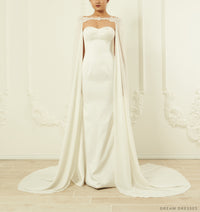 Off Shoulder Chiffon Bridal Cape (#ORVA) - Dream Dresses by P.M.N.