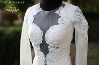 Long Sleeve Wedding Dress with Cathedral Train (Style #PB067) - Dream Dresses by P.M.N
 - 9