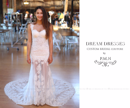 SAMPLE SALE/ Sexy Sheer Mermaid Wedding Dress (style # Kyra PB086) - Dream Dresses by P.M.N
 - 1