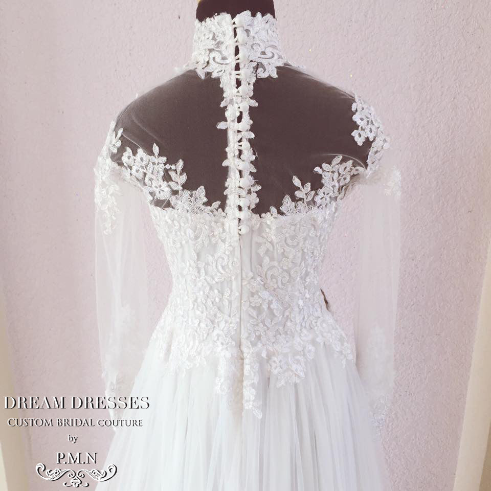 White Bridal Ao Dai | Custom Made Vietnamese Traditional Bridal Dress (#SIERRA)