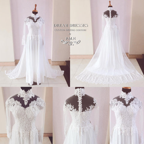 WHITE AO DAI-Custom Made Vietnamese Traditional Bridal Dress (#PB121) - Dream Dresses by P.M.N
 - 1