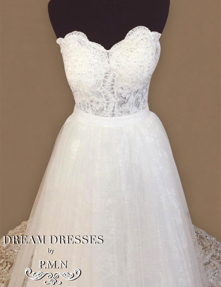 Strapless Lace Ball Gown (#PB138) - Dream Dresses by P.M.N
 - 2