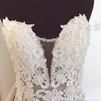 Blush Pink Ivory Sheer Wedding Dress (Style #PB154) - Dream Dresses by P.M.N
 - 4