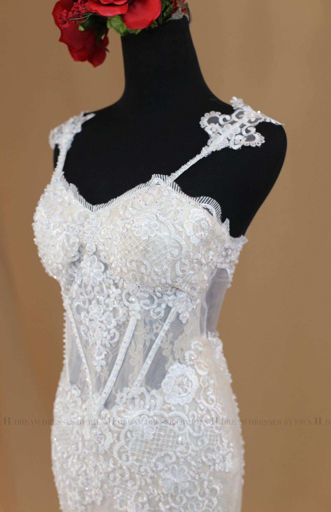 Blush Pink Ivory Short Wedding Dress (#Victoria) - Dream Dresses by P.M.N
 - 4