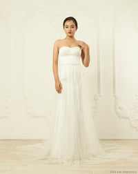 Detachable Bridal Overskirt with Pearls (#Belinda) - Dream Dresses by P.M.N.