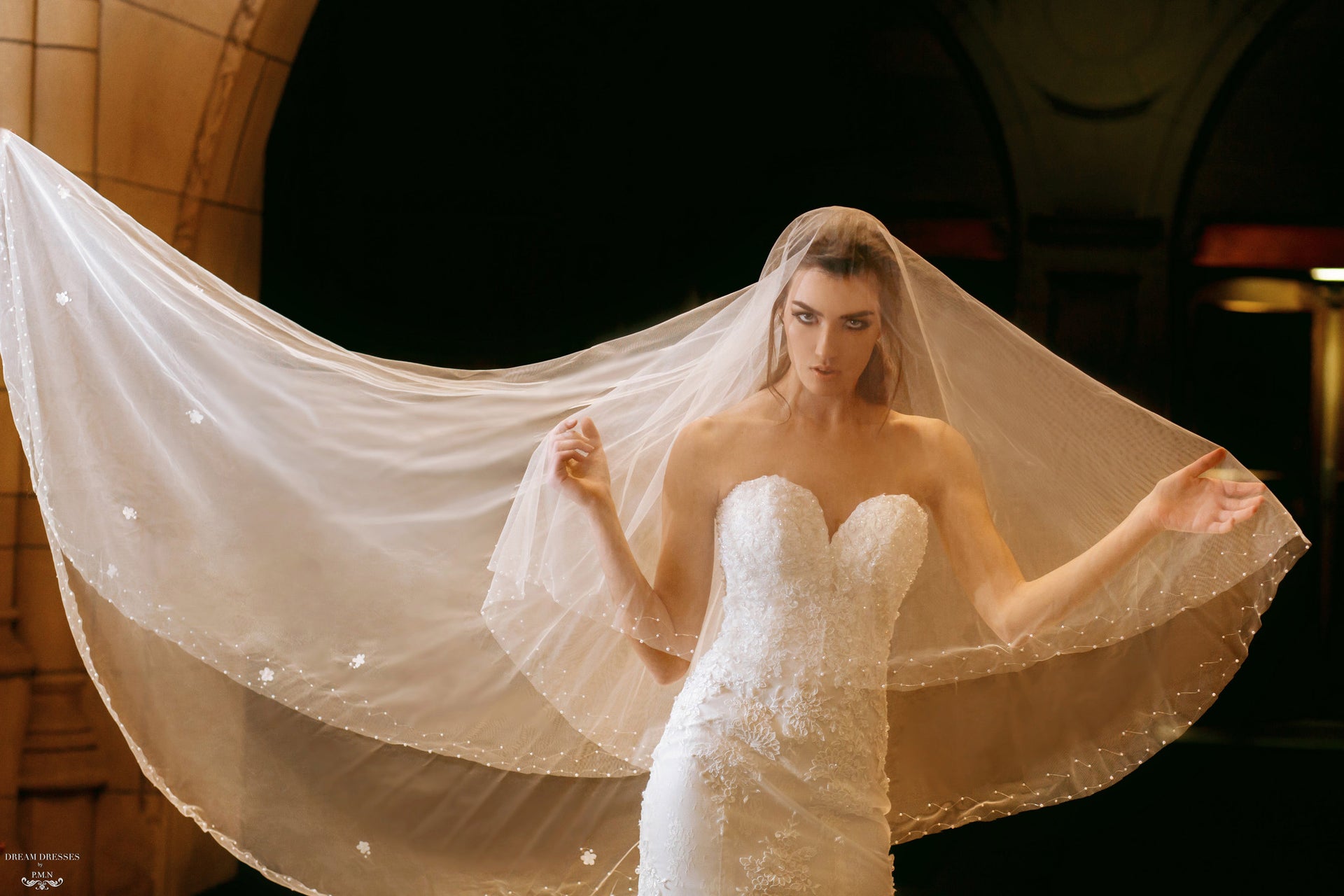 Two Tier Tulle Wedding Veil (#Rebekah) - Dream Dresses by P.M.N.