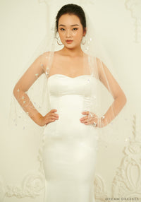 Beaded Bridal Veil (#Renée) - Dream Dresses by P.M.N.