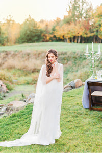 Chapel Bridal Cape Veil (#VEDA) - Dream Dresses by P.M.N.