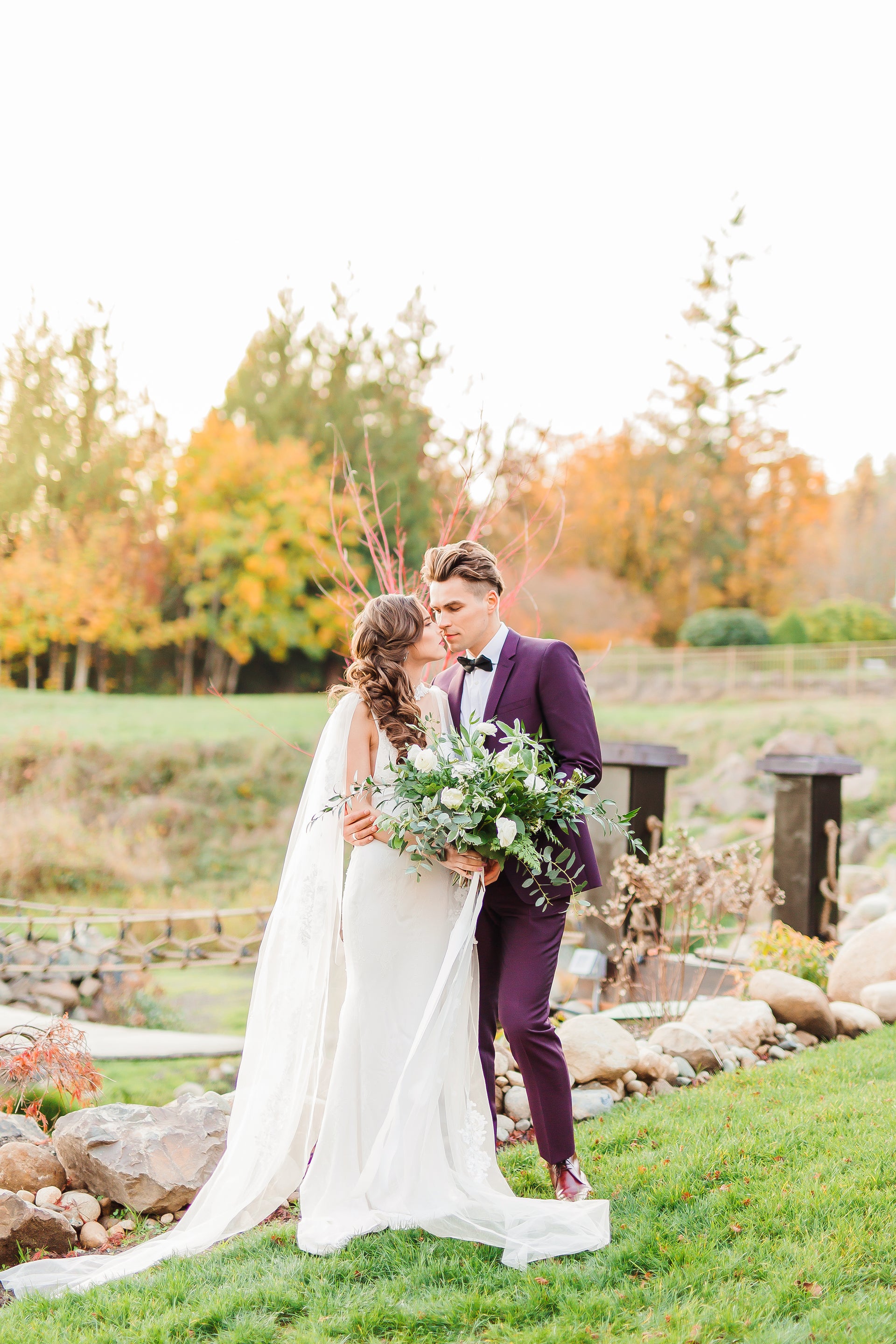 Chapel Bridal Cape Veil (#VEDA) - Dream Dresses by P.M.N.