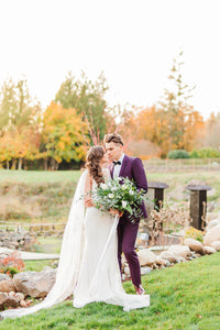 Chapel Bridal Cape Veil (#VEDA) - Dream Dresses by P.M.N.