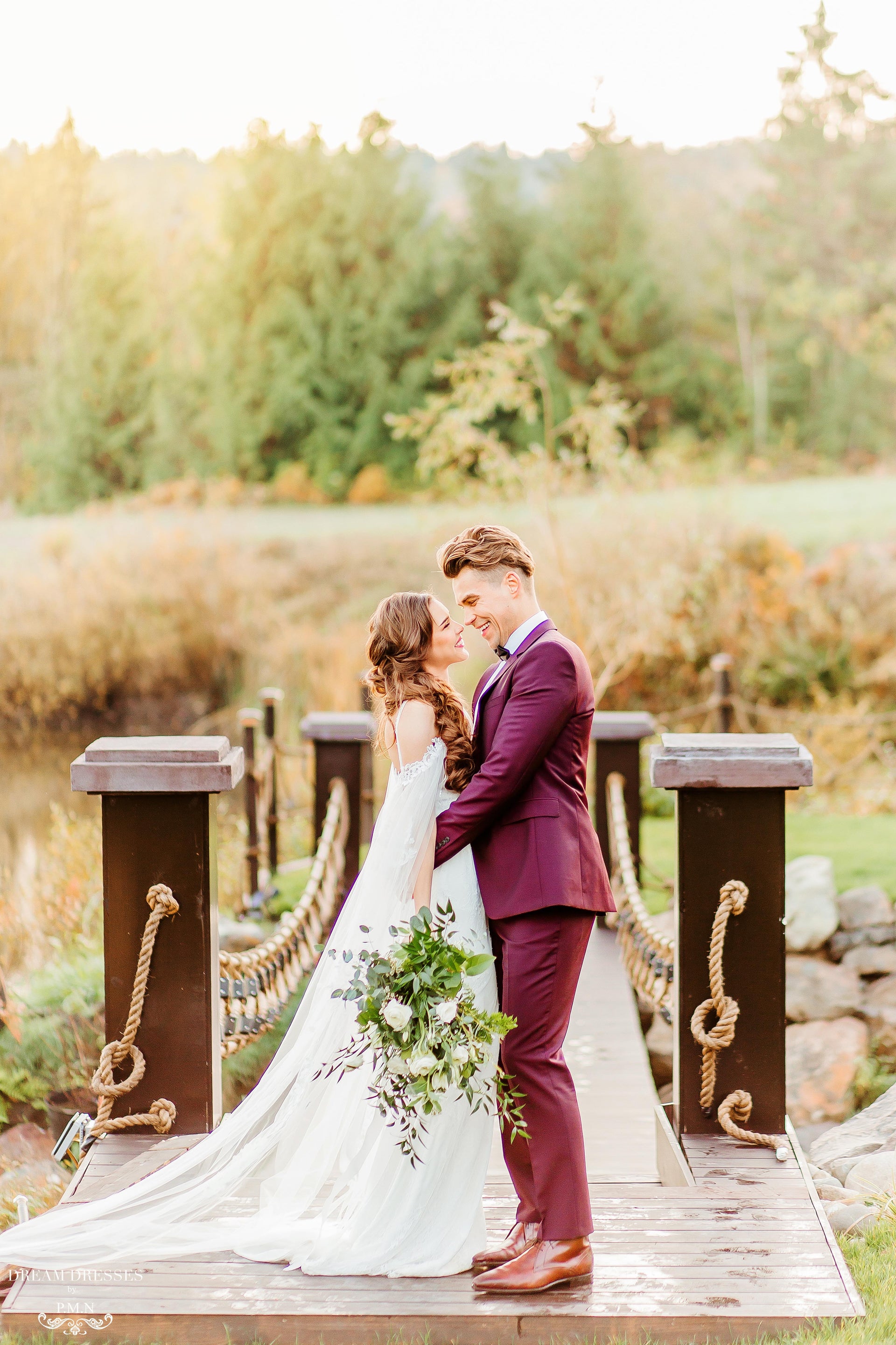 Chapel Bridal Cape Veil (#VEDA) - Dream Dresses by P.M.N.
