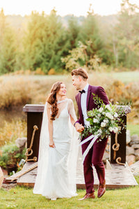 Chapel Bridal Cape Veil (#VEDA) - Dream Dresses by P.M.N.