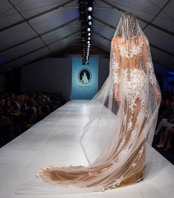 Cathedral Beaded Bridal Veil (#SS16106) - Dream Dresses by P.M.N
 - 5
