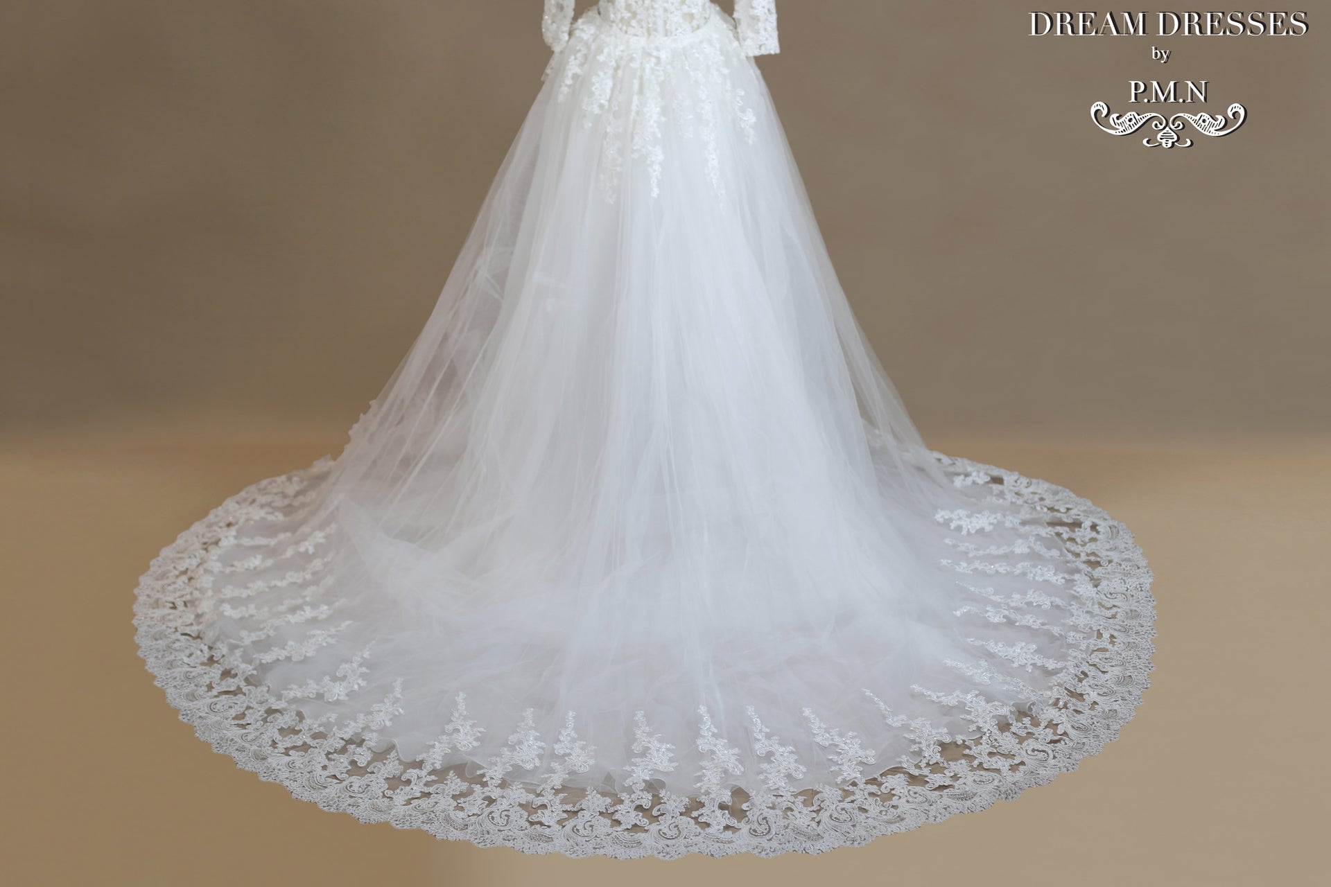 Detachable Cathedral Bridal Train (#SS16302) - Dream Dresses by P.M.N
 - 2