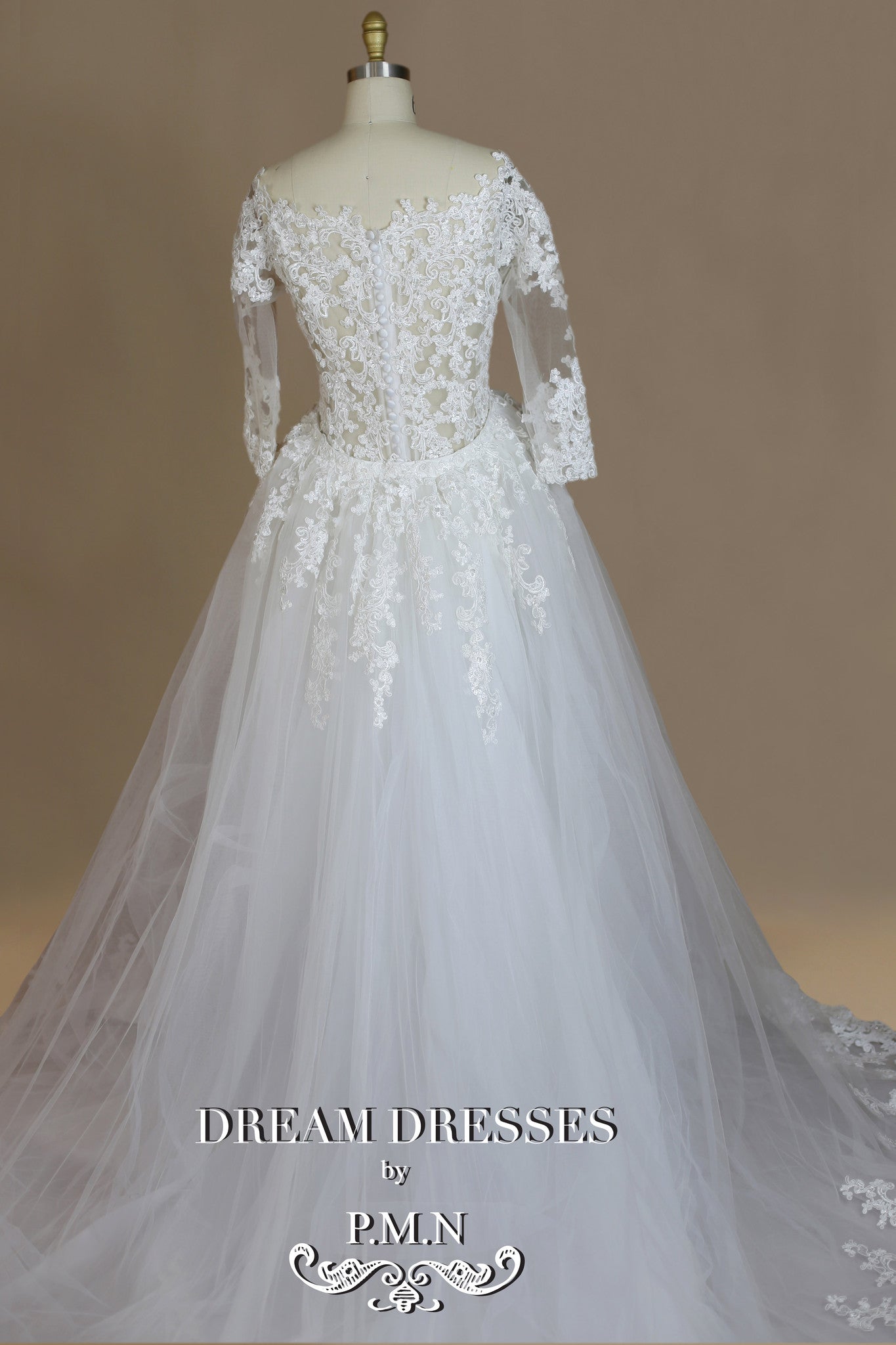 Detachable Cathedral Bridal Train (#SS16302) - Dream Dresses by P.M.N
 - 3