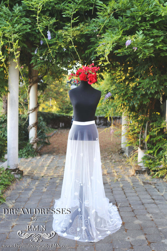Detachable Tulle Skirt With Couture Detail (Style #SS16305) - Dream Dresses by P.M.N
 - 1
