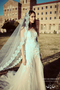 Cathedral Lace Wedding Veil (Style #SS16306) - Dream Dresses by P.M.N
 - 2
