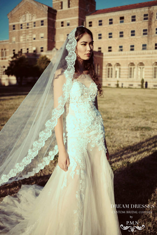 Cathedral Lace Wedding Veil (Style #SS16306) - Dream Dresses by P.M.N
 - 1