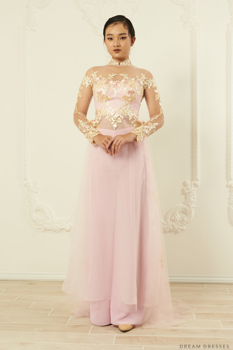 Pink Bridal Ao Dai | Modern Vietnamese Bridal Dress (#MYLAH) - Dream Dresses by P.M.N.