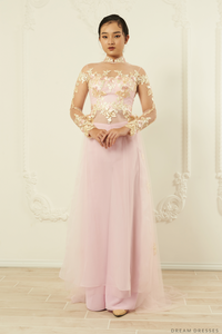 Pink Bridal Ao Dai | Modern Vietnamese Bridal Dress (#MYLAH) - Dream Dresses by P.M.N.