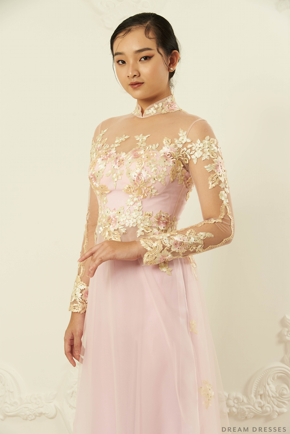 Pink Bridal Ao Dai | Modern Vietnamese Bridal Dress (#MYLAH) - Dream Dresses by P.M.N.