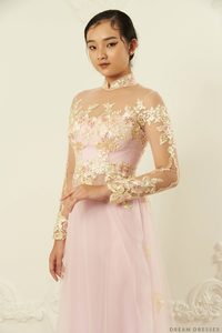 Pink Bridal Ao Dai | Modern Vietnamese Bridal Dress (#MYLAH) - Dream Dresses by P.M.N.