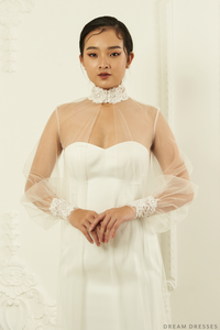 Long Sleeve Bridal Cape (#YARA) - Dream Dresses by P.M.N.