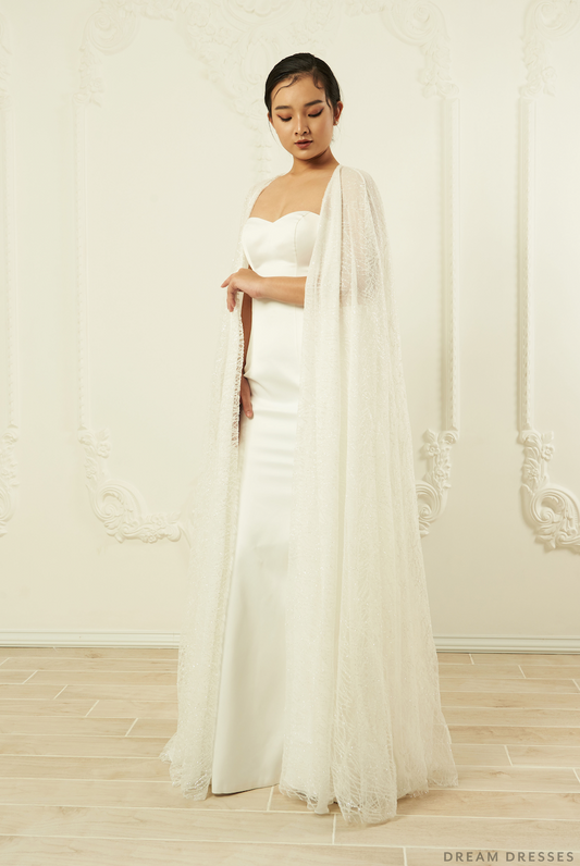 Sparkling Bridal Cape (#ELIANA) - Dream Dresses by P.M.N.
