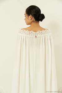 Off Shoulder Chiffon Bridal Cape (#ORVA) - Dream Dresses by P.M.N.