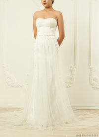 Detachable Bridal Overskirt with Pearls (#Belinda) - Dream Dresses by P.M.N.