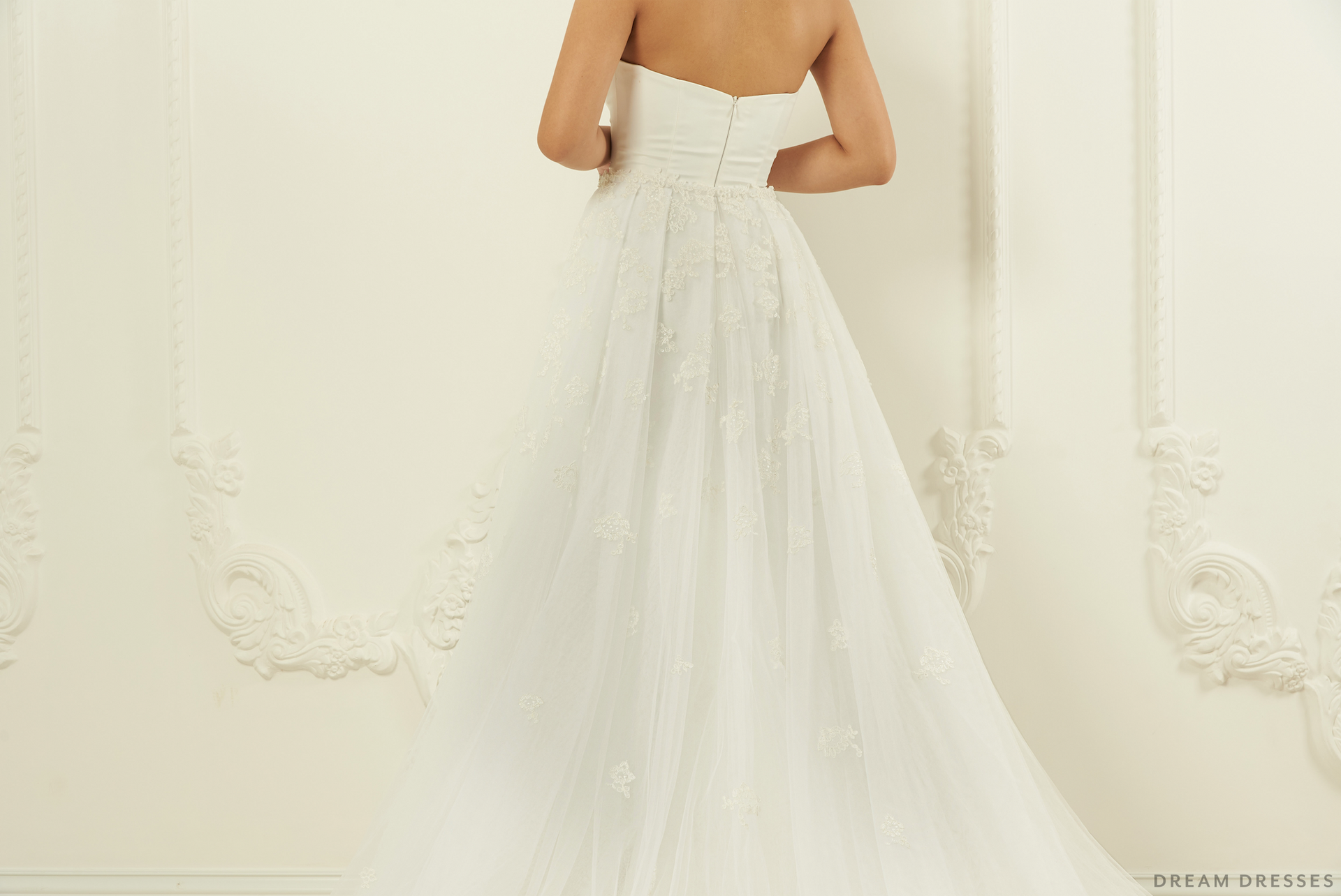 Lace Detachable Bridal Train (#Callie) - Dream Dresses by P.M.N.