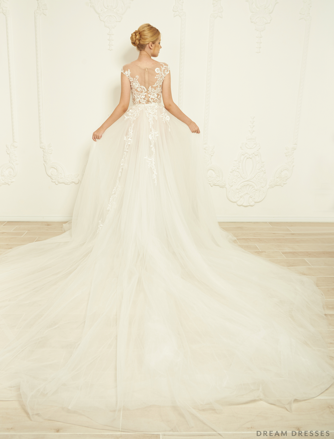 Detachable Bridal Overskirt (#Savia) - Dream Dresses by P.M.N.