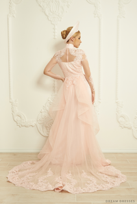 Blush Pink Bridal Ao Dai | Modern Vietnamese Bridal Dress (#EVIE) - Dream Dresses by P.M.N.