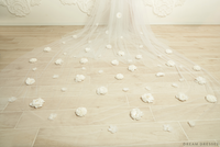 Cathedral Bridal Veil With Flowers (#Tahlia) - Dream Dresses by P.M.N.